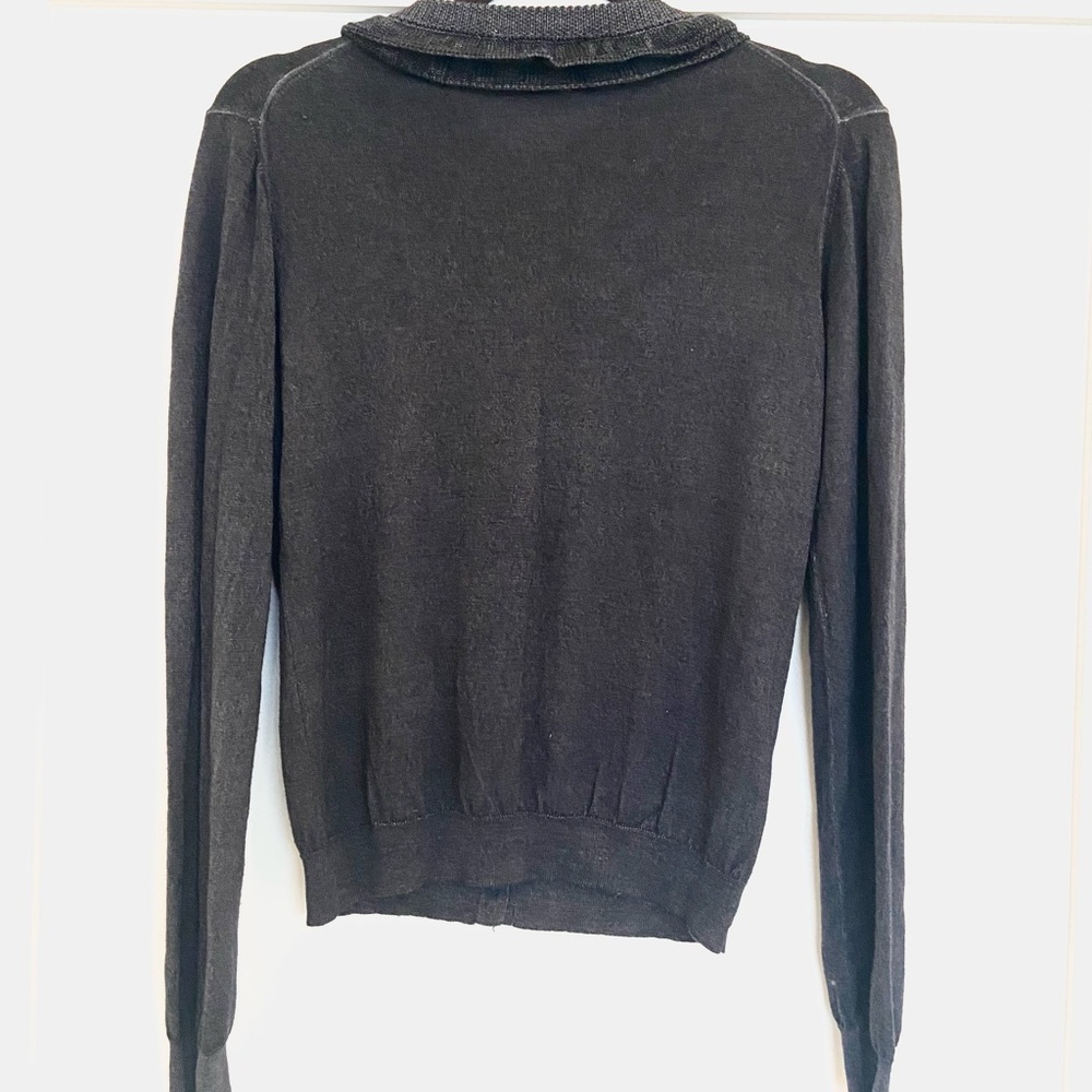 Prada Grey Ruffle Neck Cardigan - Picture 10 of 16